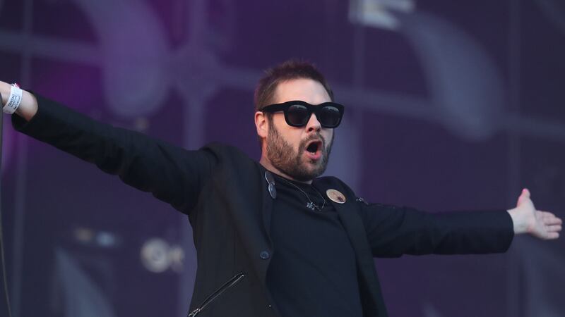 Tom Meighan of Kasabian performs on the main stage at the TRNSMT festival in Glasgow (Andrew Milligan/PA)