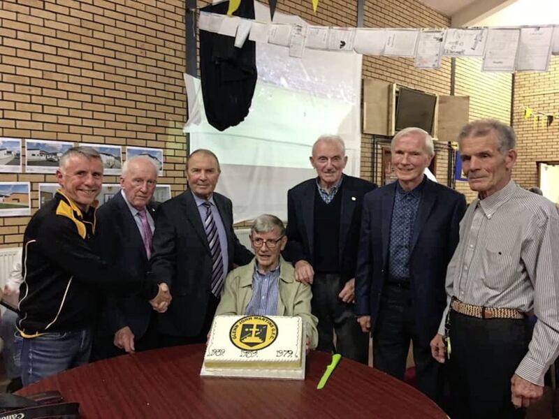John Martin&rsquo;s, Glenn had a recent reunion to mark the success of Glenn football and hurling teams from 1939, 1979 and 1959. Club chairman Declan McConaghy invited members of the 1959 Down senior championship winning team to cut the cake. Pictured are Declan McConaghy, Gervase McCartan, Hugh Kennedy, Dan McCartan, PJ McElroy, Ciaran Conlon and John McSherry 