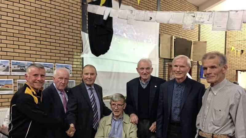 John Martin&rsquo;s, Glenn had a recent reunion to mark the success of Glenn football and hurling teams from 1939, 1979 and 1959. Club chairman Declan McConaghy invited members of the 1959 Down senior championship winning team to cut the cake. Pictured are Declan McConaghy, Gervase McCartan, Hugh Kennedy, Dan McCartan, PJ McElroy, Ciaran Conlon and John McSherry 