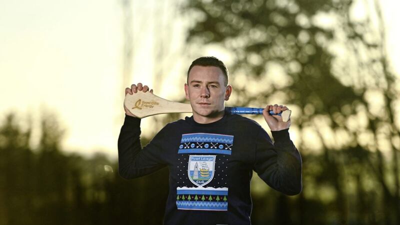 Waterford hurler Stephen Bennett pictured at Ballysaggart GAA Club to launch the Bord G&aacute;is Energy Christmas Jumper campaign. Bord G&aacute;is Energy will shortly be making 500 special county-themed Christmas jumpers available for sale &ndash; with all proceeds going to homeless charity Focus Ireland aiming to raise &euro;20,000 to help fight homelessness in the run-up to Christmas. Photo by E&oacute;in Noonan/Sportsfile 