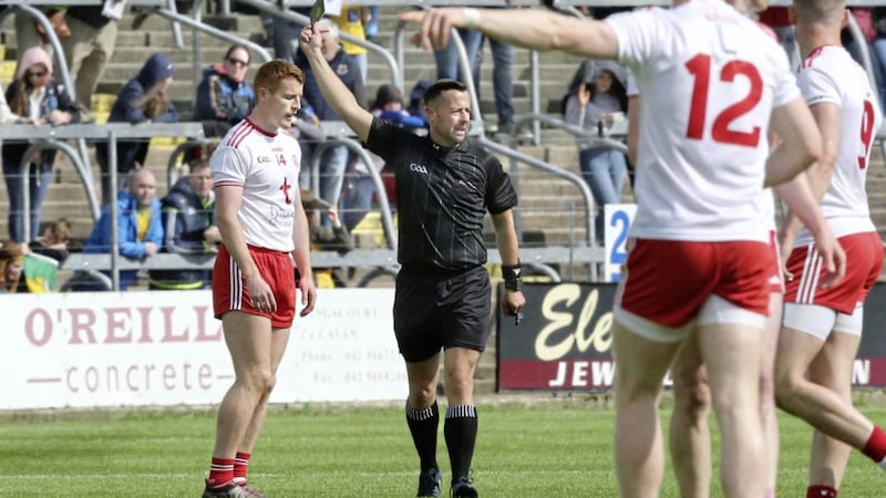 Tyrone&#39;s Peter Harte has been on the receiving end of three black-card calls this summer, although one was subsequently overturned 