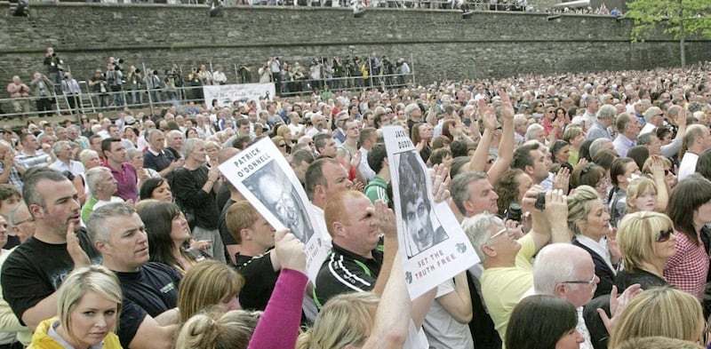 Thousands of people packed Guidlhall Square for the publication of the Saville Report into Bloody Sunday in June 2010. Picture by Margaret McLaughlin 