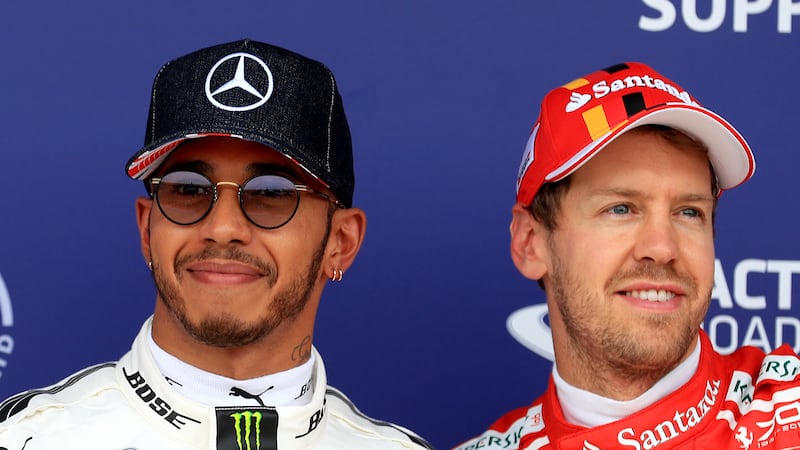 Mercedes’ Lewis Hamilton (left) has tipped Sebastian Vettel as his potential replacement.