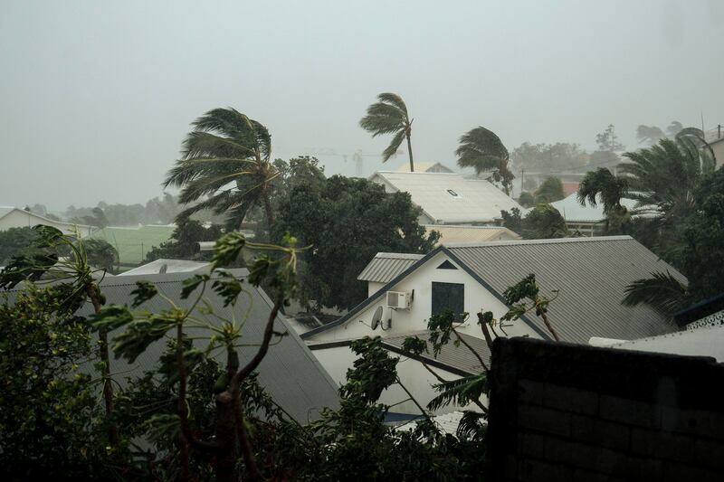 Authorities told residents on the French Indian Ocean island of Reunion to shelter indoors (Lewis Joly/AP)