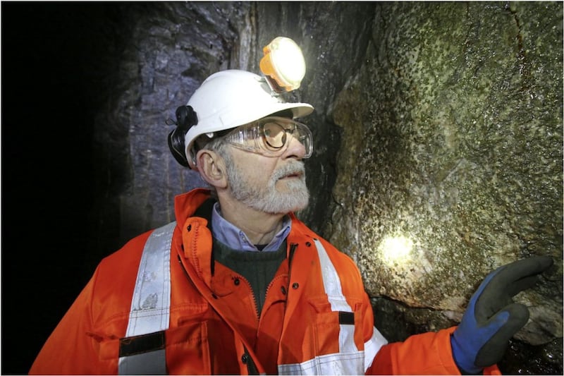 Peter McKenna inside the mine. Picture by Hugh Russell. 