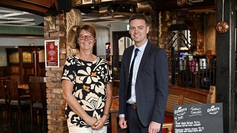 Tara Walsh (left), the new owner of Gowdy&#39;s of Down Royal, pictured with Ulster Bank business development manager Lee White. 