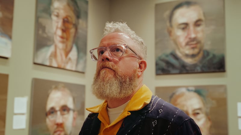 Co Down artist Colin Davidson with his exhibition Silent Testimony at London's National Portrait Gallery
