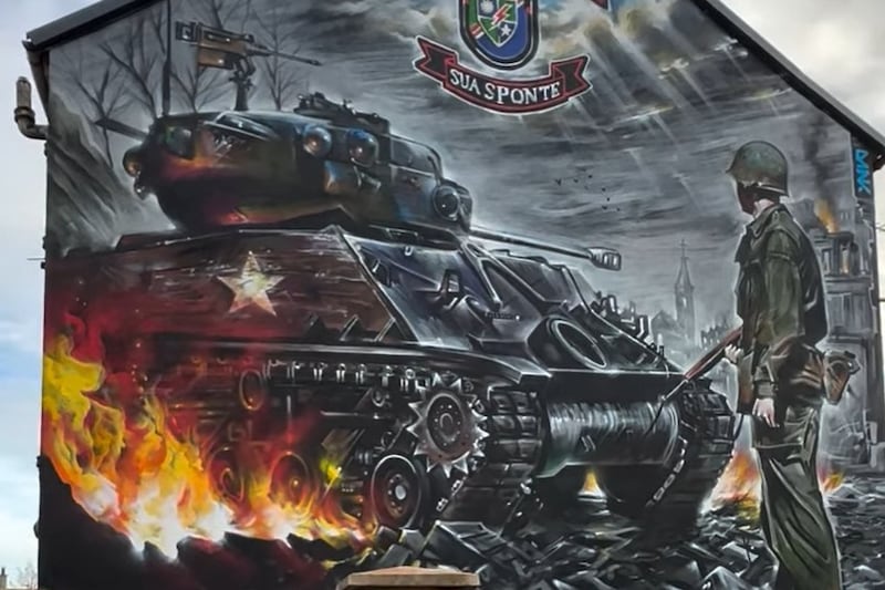 Painter defends WW2 mural after fellow street artist says it looks like ‘paramilitary’ image