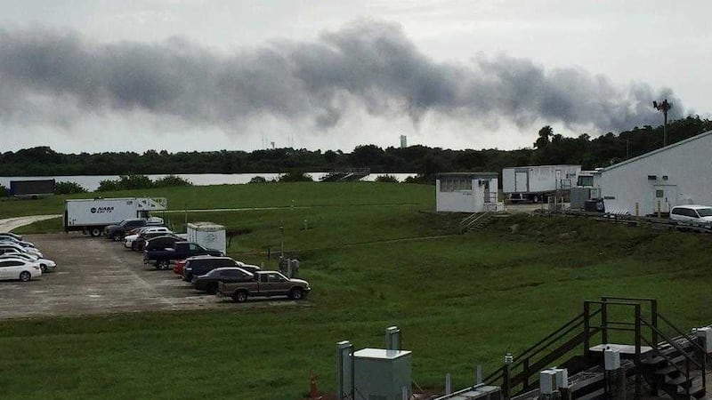 Smoke rises from a SpaceX launch site yesterday. Picture by Marcia Dunn, Associated Press 