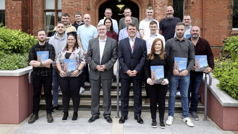 The first cohort to complete the new Advanced Manufacturing Leadership Programme via The Centre for Competitiveness and the William J. Clinton Leadership Institute at Queen&rsquo;s University Belfast. 