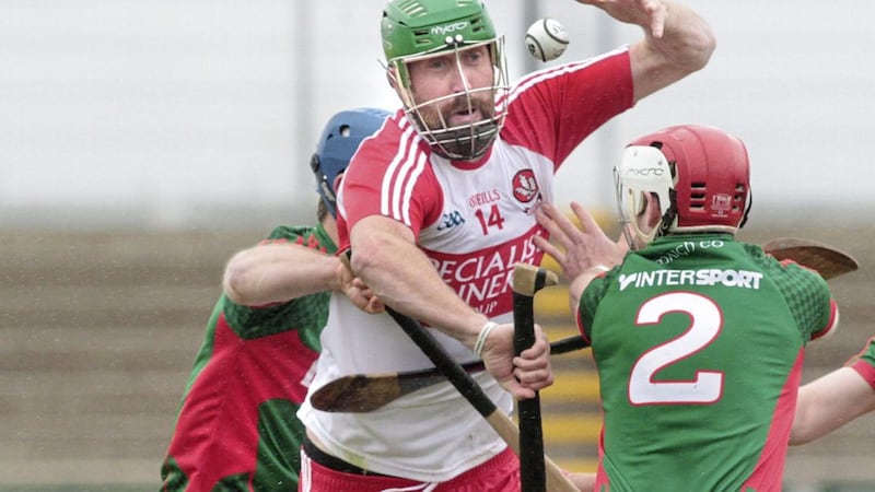 Ruairi Convery in action for Derry. Picture by Margaret McLaughlin. 