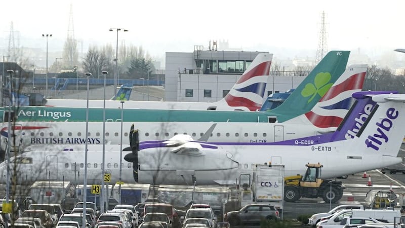 Two Flybe planes at Belfast City Airport. The regional carrier has ceased trading and all scheduled flights have been cancelled, authorities have said. Picture by Brian Lawless/PA Wire 