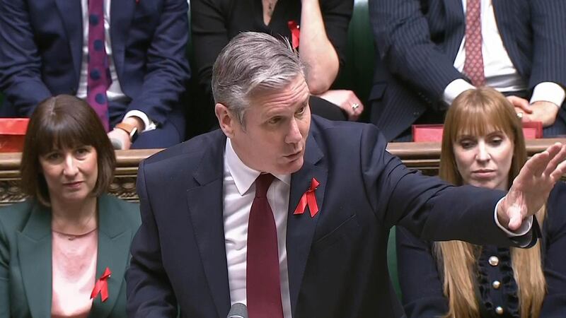 Labour leader Keir Starmer speaks during Prime Minister’s Questions (House of Commons/UK Parliament/PA)