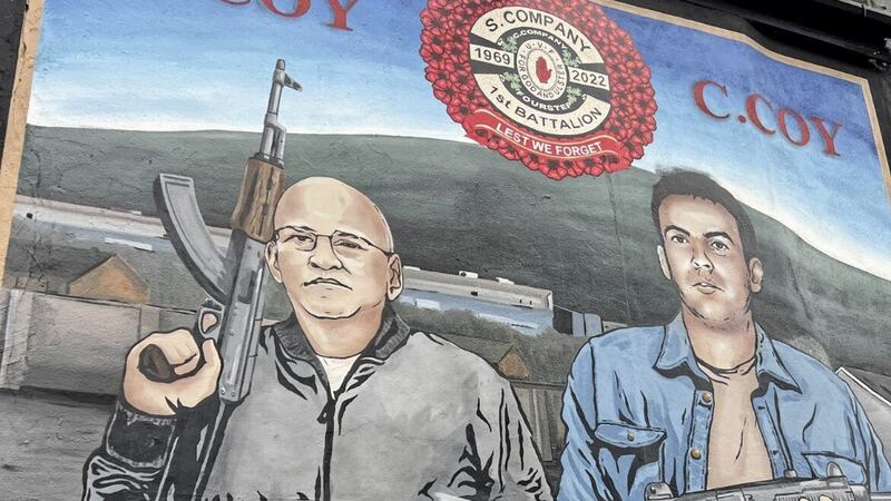 UVF men Joe Coggle and Paul McClelland depicted in a new mural recently painted in the Shankill Road area. 