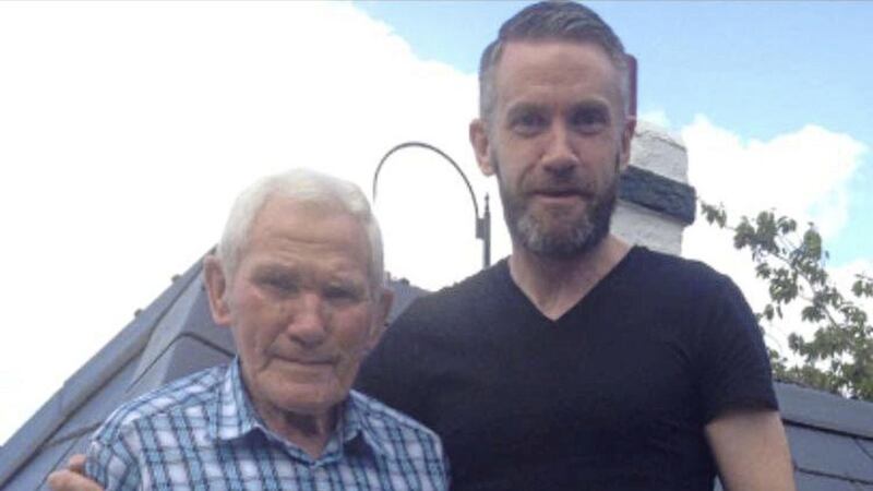 John Connolly pictured with his father, Sean, who was buried on his 83rd birthday in April. Connolly revealed recently that he had suffered from mental health issues since his father&#39;s death 