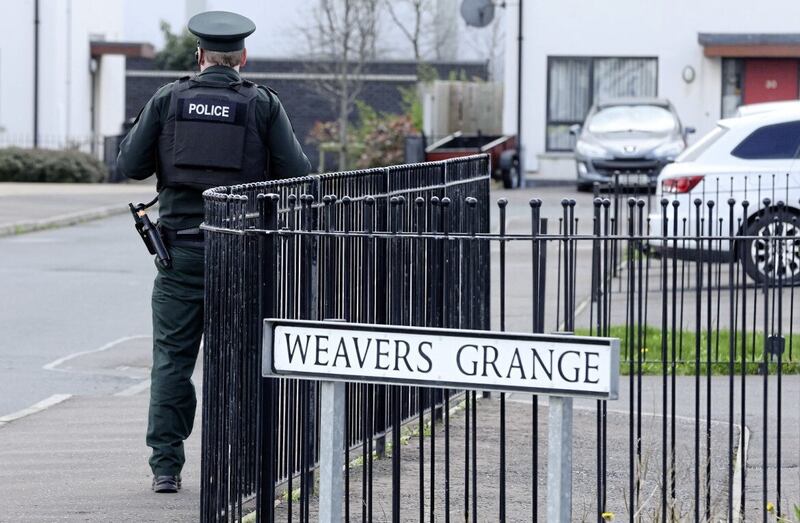 Police officers at Weavers Grange in Newtownards last week. Picture by Mal McCann.