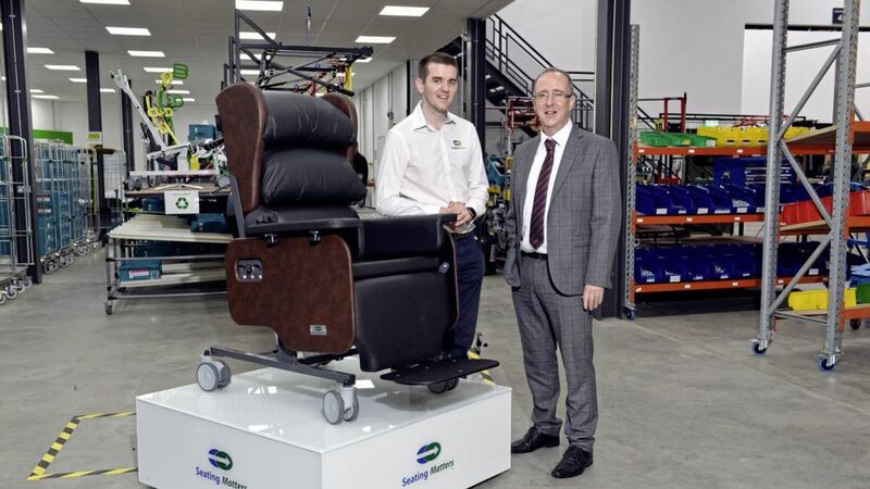 Martin Tierney (left), director of Seating Matters, with Invest NI&#39;s Des Gartland 