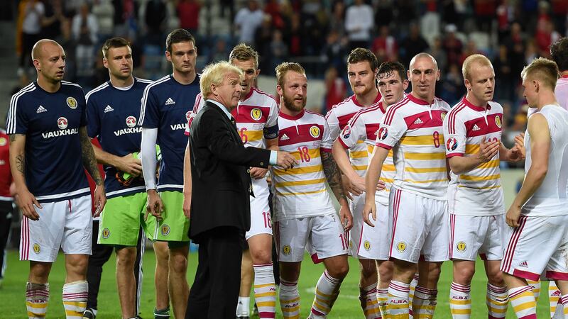 Scotland manager Gordon Strachan with his players following their final Euro 2016 qualifier against Gibraltar <br />Picture by PA&nbsp;