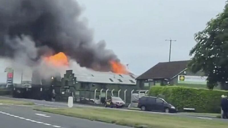The fire at the JP Corry site in Ballymena 