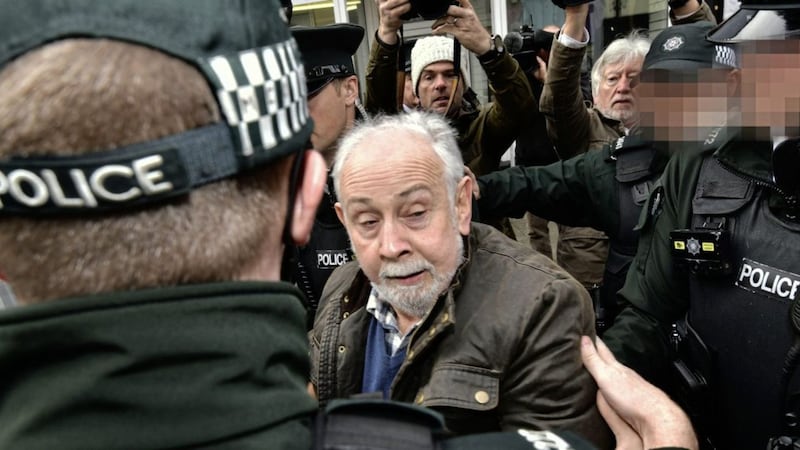 .John Downey appearing at court after he handed himself in to authorities last October. Picture by Colm Lenaghan/Pacemaker. 