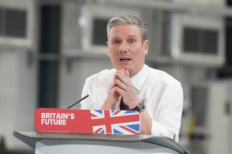 Labour Party leader Sir Keir Starmer gives a speech, at the National Composites Centre