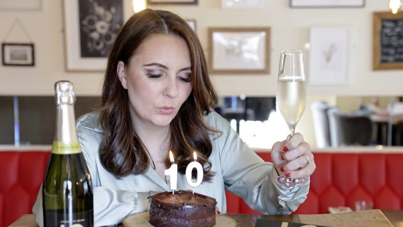 Christina Taylor, owner and front of house manager at Shed Bistro on Belfast&#39;s Ormeau Road, celebrates the neighbourhood restaurant&#39;s 10th year in business ahead of their birthday party on Friday night. 