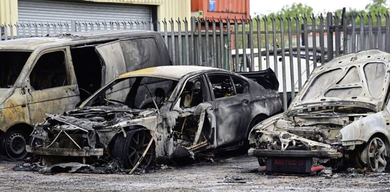 An arson attack on premises within the Pennybridge Industrial Estate in Ballymena happened during the early hours of Wednesday. Picture by Colm Lenaghan/Pacemaker 