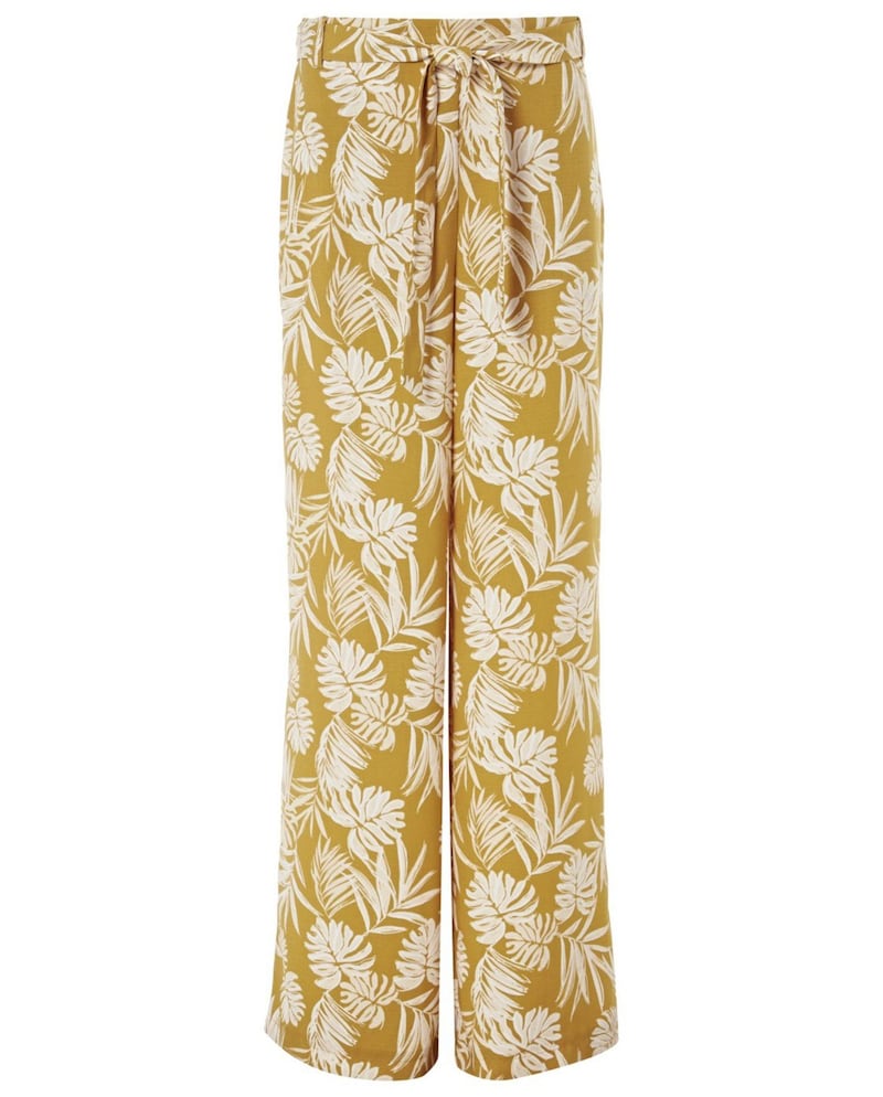 Roman Yellow Palm Print Wide Leg Trousers, &pound;28 (&euro;36), available from Roman