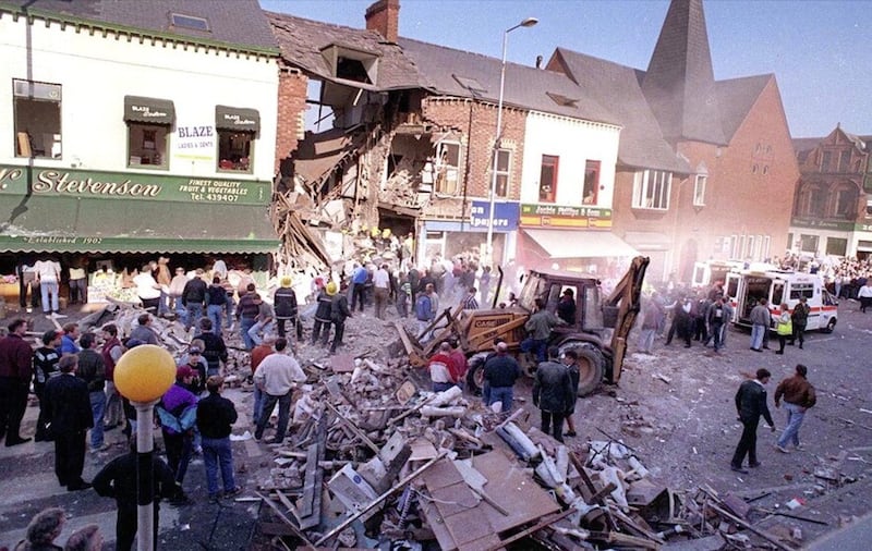 The aftermath of the Shankill bombing in 1993.