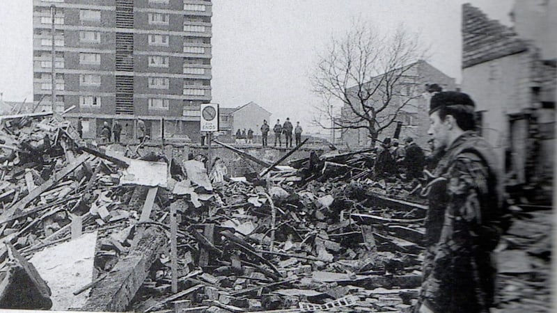 The scene of the 1971 McGurk&#39;s Bar bomb in Belfast 