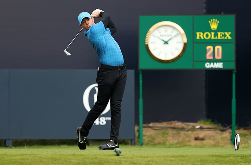 &nbsp;Rory McIlroy tees off at the Open. Picture by David Davies, PA Wire