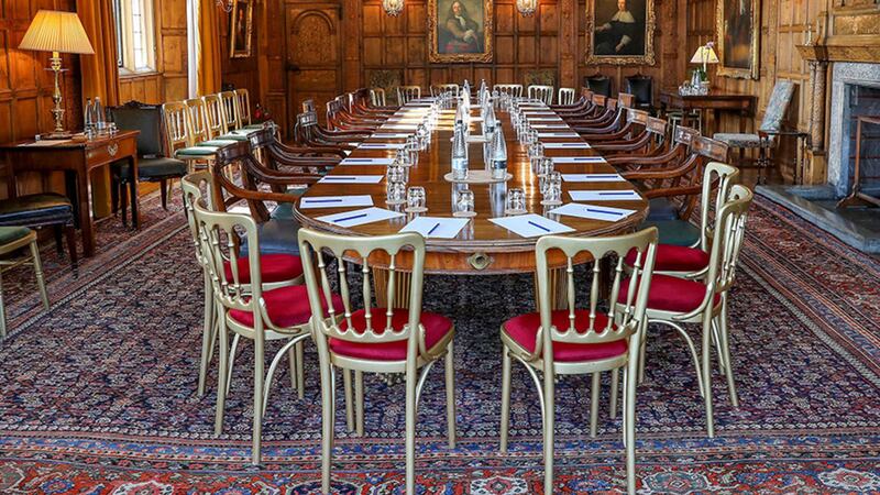 Downing Street handout picture of the room in Chequers where members of the cabinet are holding Brexit talks&nbsp;
