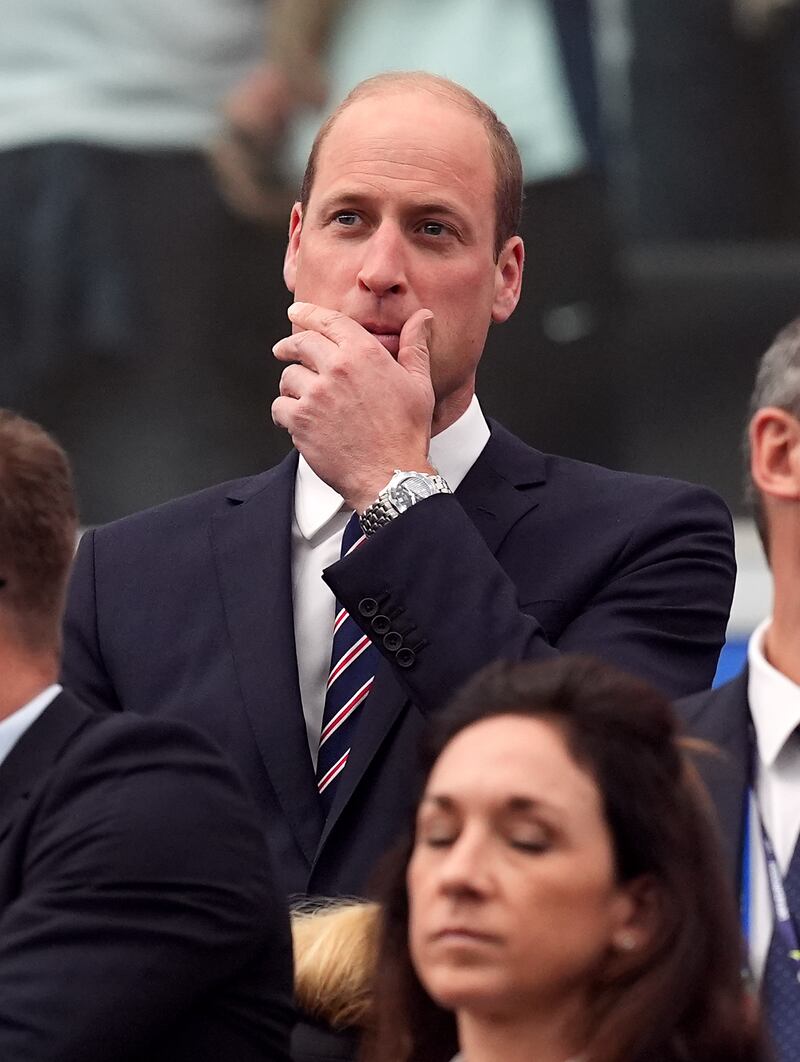 The Prince of Wales in the stands during the Uefa Euro 2024 match at the Frankfurt Arena in Frankfurt, Germany