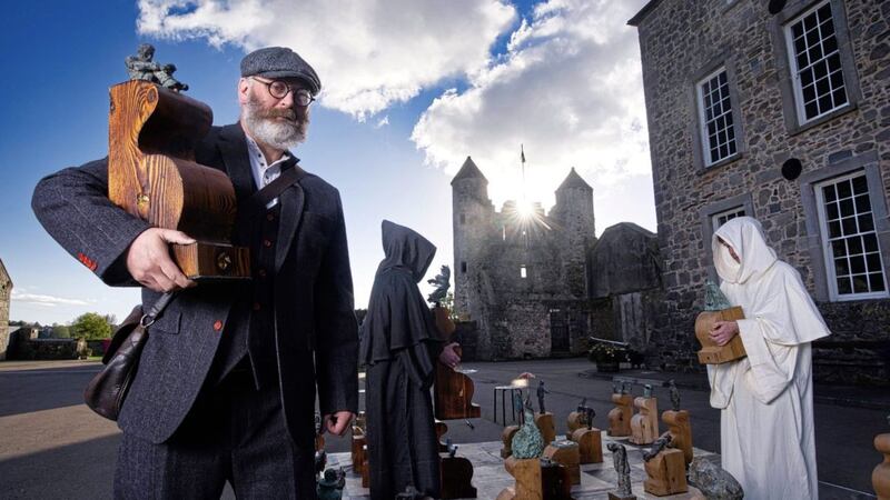 The Isle of Enniskillen Samuel Beckett Chess Set is a new permanent public artwork by artist Alan Milligan. Picture by Brian Morrison/PA Wire 