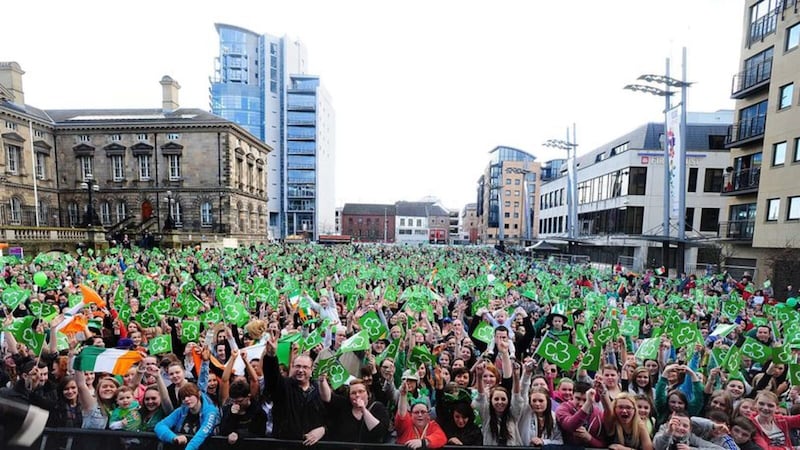 A previous St Patrick's Day event at Belfast's Custom House Square.