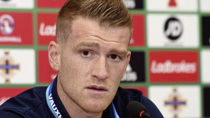 Northern Ireland captain Steve Davis at yesterday&#39;s Windsor Park press conference Picture by Pacemaker 
