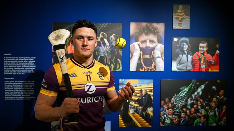Lee Chin of Wexford poses for a portrait at the 'GAA; People, Objects & Stories' exhibition during the launch of the 2024 Leinster GAA Senior Hurling Championship in the National Museum of Ireland in Dublin.