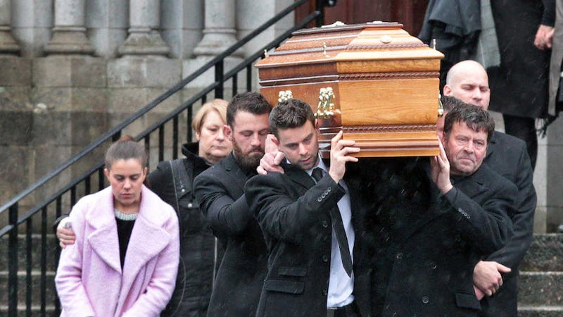 The funeral of Australia building site accident victim Gerard Bradley. Picture by Margaret McLaughlin 