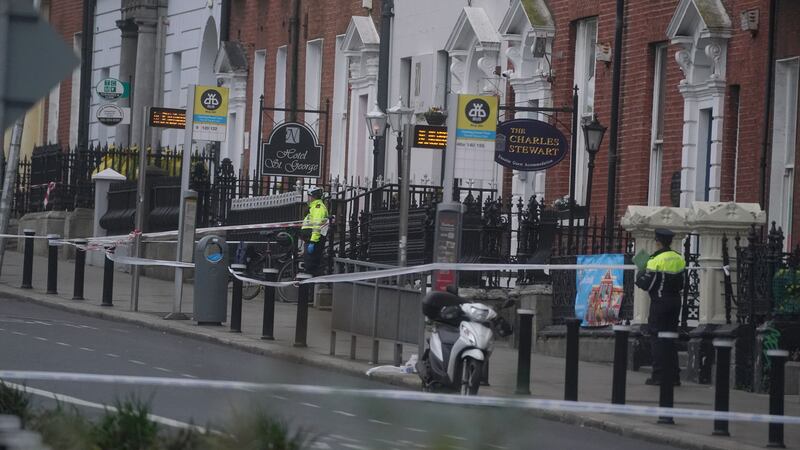 The scene in Dublin city centre after five people were injured, including three young children, following a serious public order incident in Parnell Square East (PA)