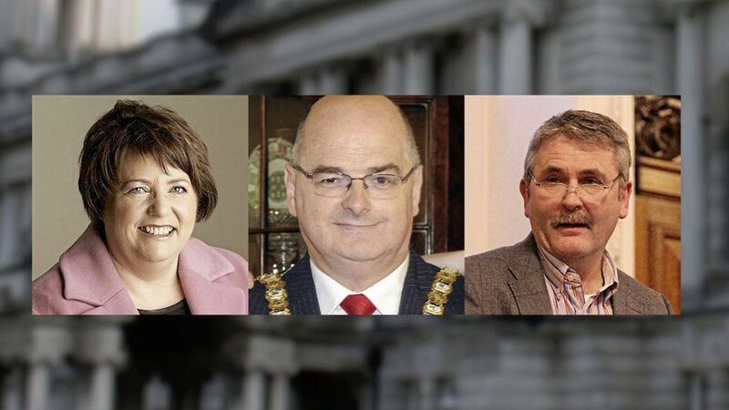 Belfast councillors Kate Mullan, Pat Convery and Declan Boyle 