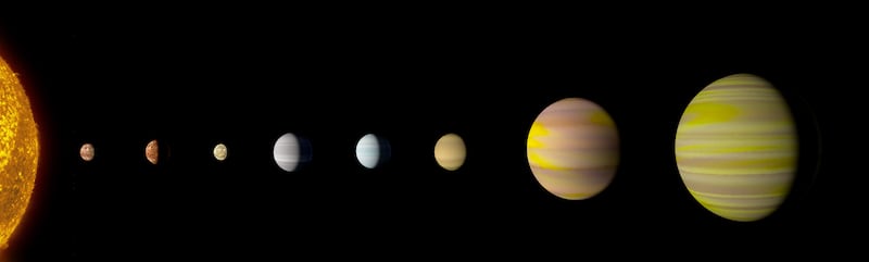 The eight-planet solar system discovered by Nasa