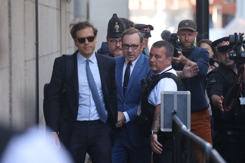 Kevin Spacey arrives at the Old Bailey in London