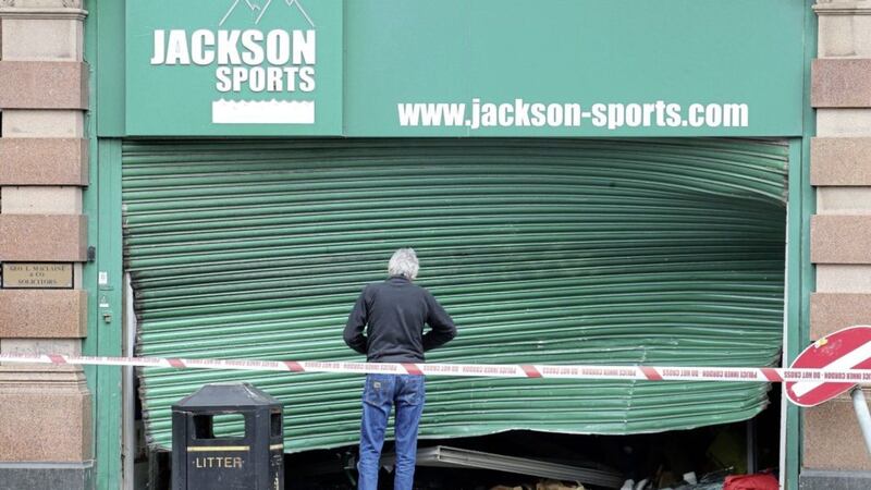 Dion Jackson outside his shop which was targeted by ram raiders. Picture by Mal McCann. 