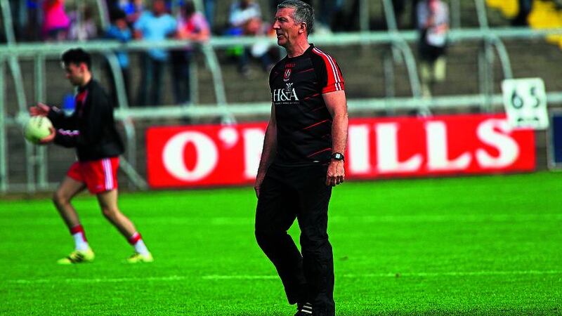 Damian Barton has been reappointed as Derry football manager for 2017 &nbsp;