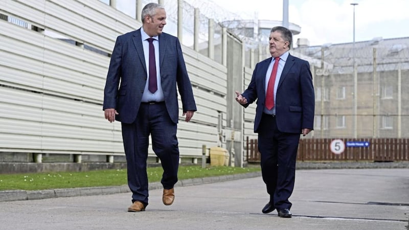 David Savage (left), the new Governor at Maghaberry Prison, is pictured with Ronnie Armour, Director General of the Northern Ireland Prison Service.   