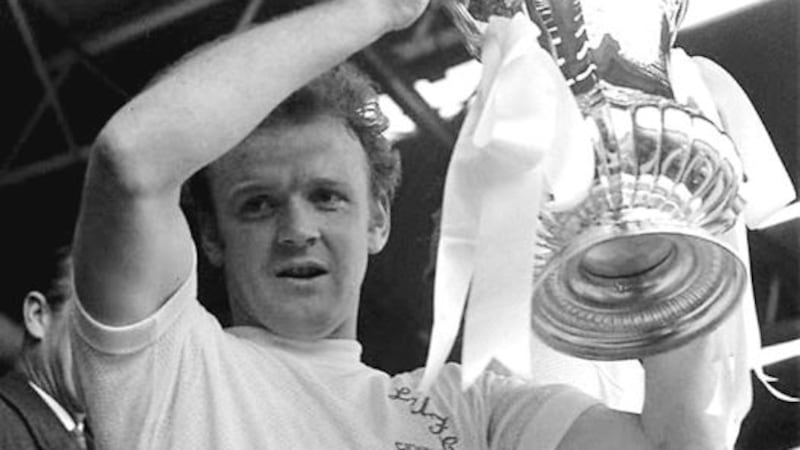 Leeds United Billy Bremner lifts the FA Cup after his side defeated Arsenal 1-0 on May 16 1972