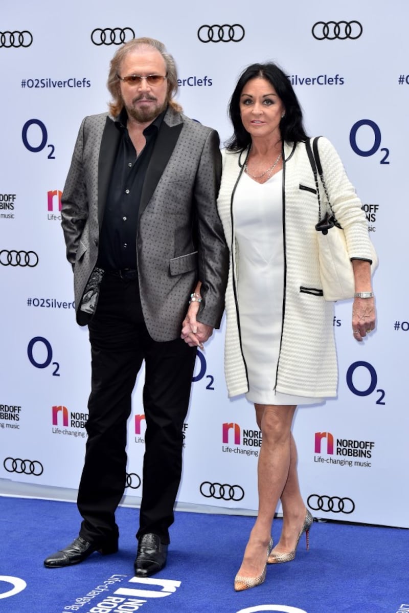 Barry Gibb and Linda Gray attending the O2 Silver Clef Awards, in association with Nordoff Robbins