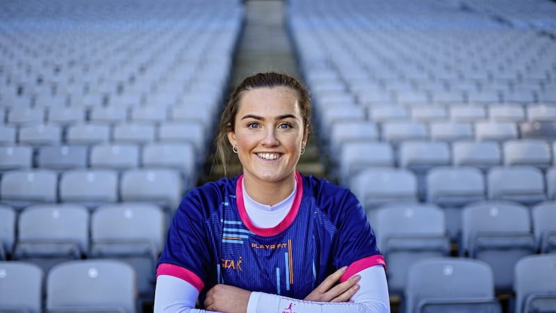 Armagh ladies footballer, Aimee Mackin, pictured as Glenveagh launched the 2023 Gaelic4Girls programme. To mark the launch, Glenveagh is giving all clubs involved the chance to be in with the chance of winning a training session with one of their four Gaelic4Girls ambassadors. To enter, people simply need to post their best team photo from their club account on Instagram or Facebook and tag the LGFA and Glenveagh with the hashtag #G4Gskills. More details about the competition are available here: http://bit.ly/3nn77ad. Photo by Ramsey Cardy/Sportsfile 