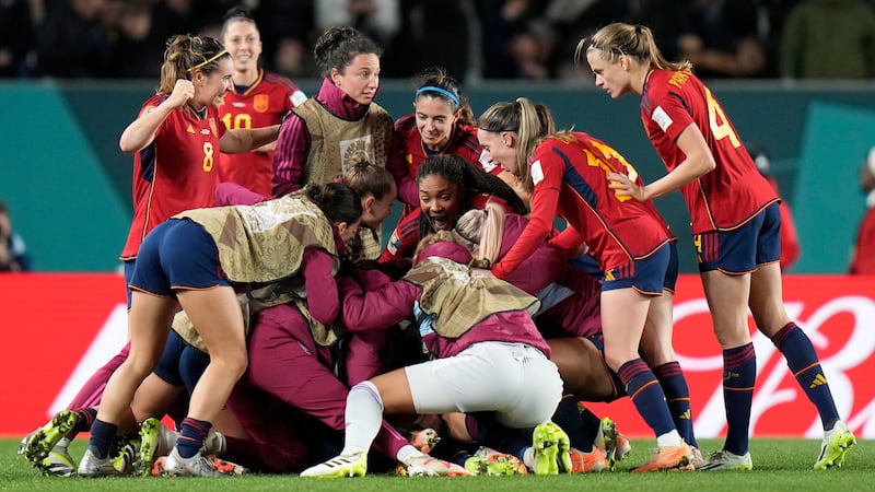 Spain secured a place in their first ever Women’s World Cup final (Alessandra Tarantino/AP)