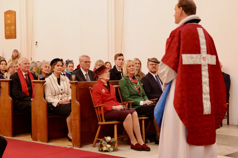 Queen Margrethe II of Denmark during her visit to the Danish Church of St Katharine’s in Camden